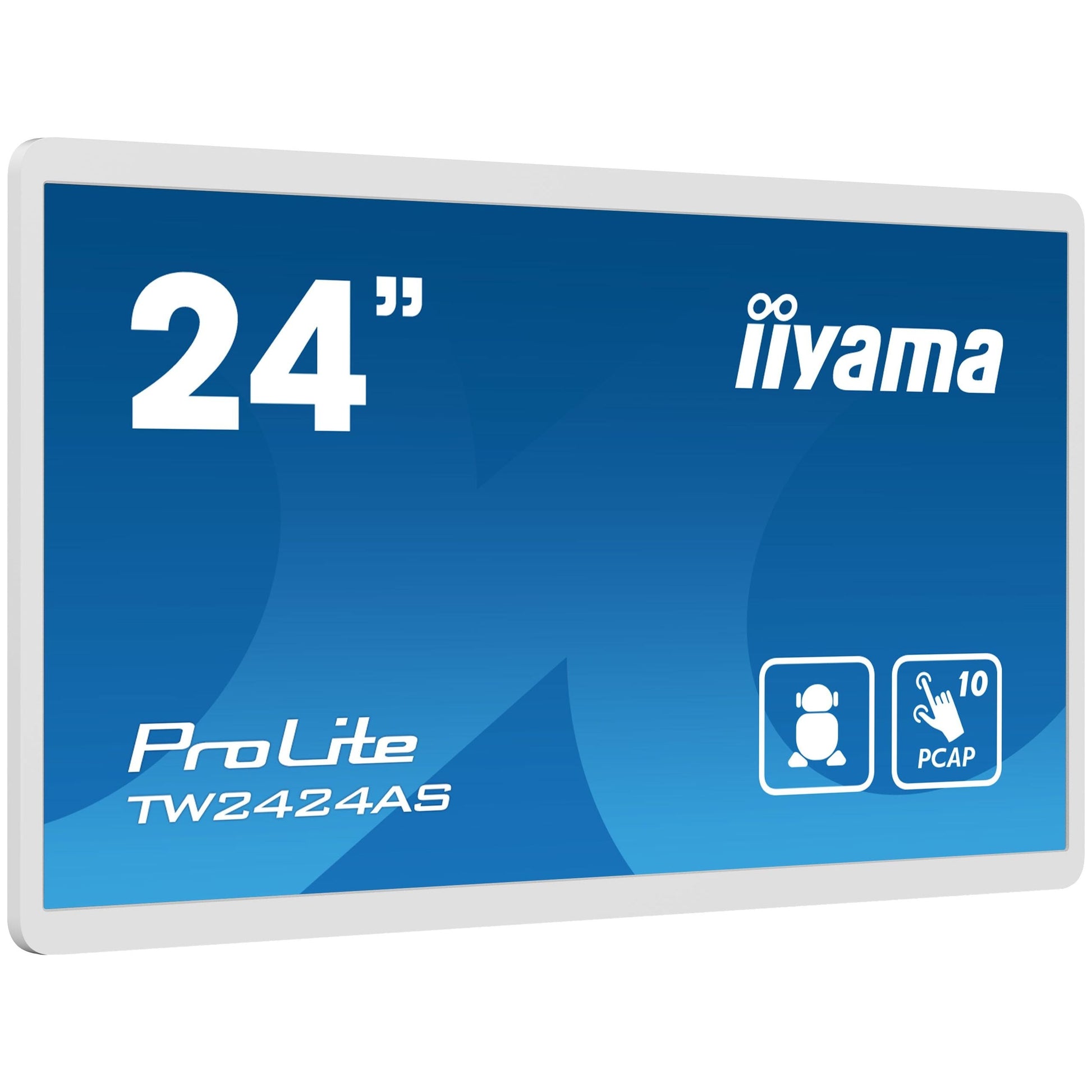 Dark Cyan iiyama TW2424AS-W1 Signage Display Digital signage flat panel 60.5 cm (23.8") Wi-Fi 250 cd/m² 4K Ultra HD Black Touchscreen Built-in processor Android 24/7