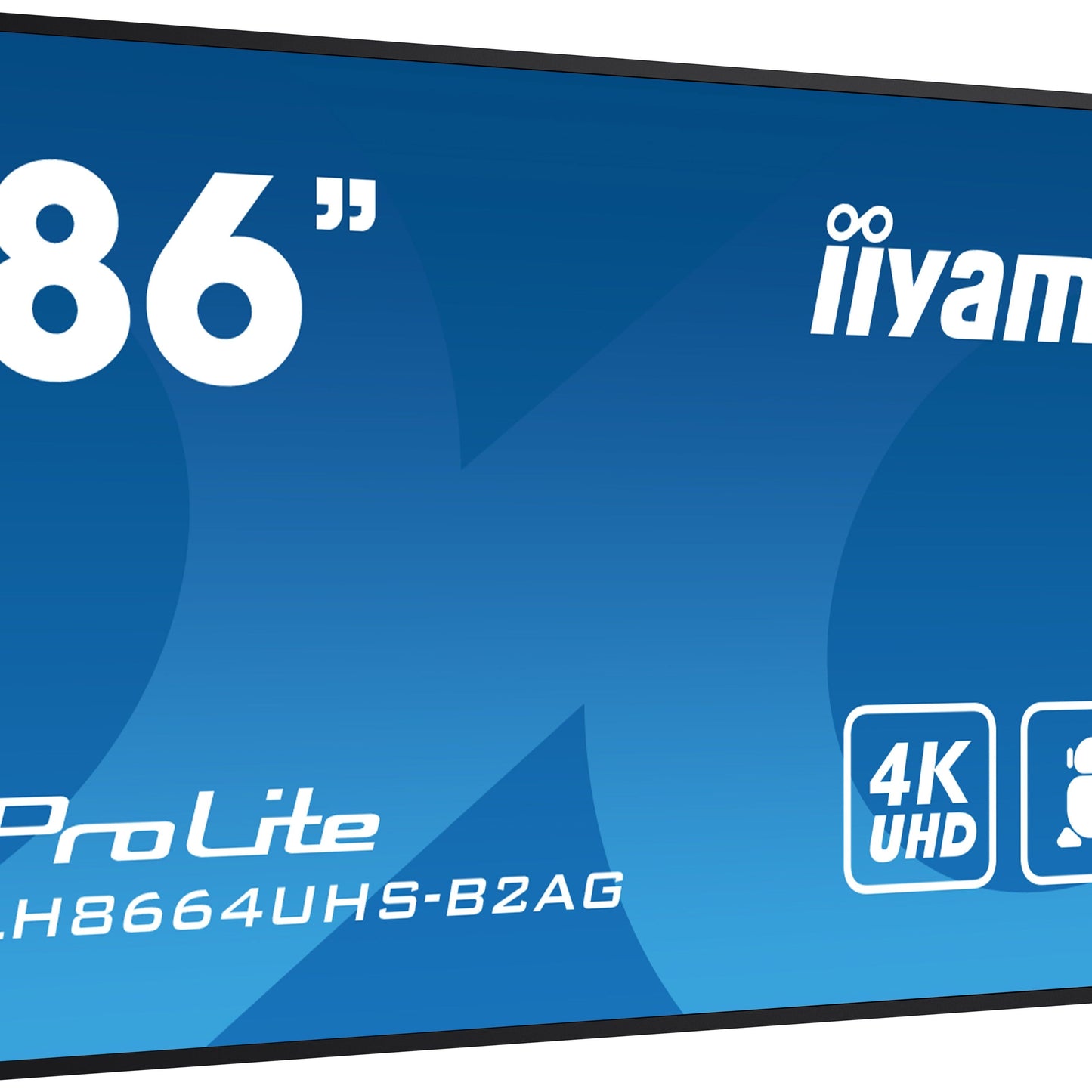 Dark Cyan iiyama LH8664UHS-B2AG Signage Display Digital signage flat panel 2.18 m (86") Wi-Fi 500 cd/m² 4K Ultra HD Black Built-in processor Android 24/7
