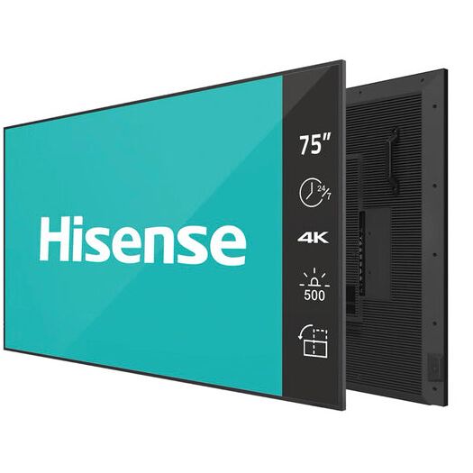 Light Sea Green Hisense 75DM66D Signage Display 190.5 cm (75") LED Wi-Fi 500 cd/m² 4K Ultra HD Black Built-in processor Android 11 24/7