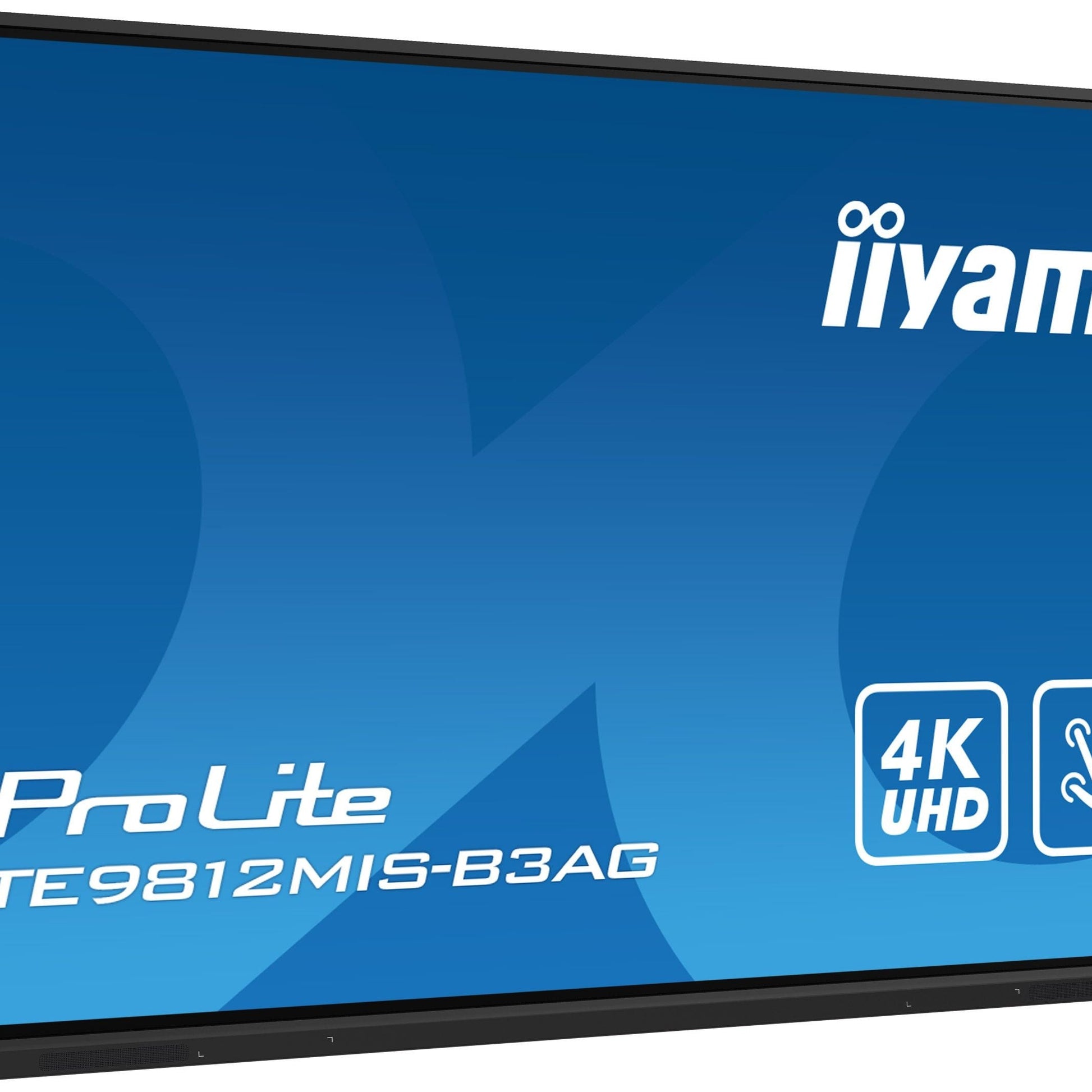 Dark Cyan iiyama TE9812MIS-B3AG Signage Display Kiosk design 2.49 m (98") LCD Wi-Fi 400 cd/m² 4K Ultra HD Black Touchscreen Built-in processor Android 11 24/7