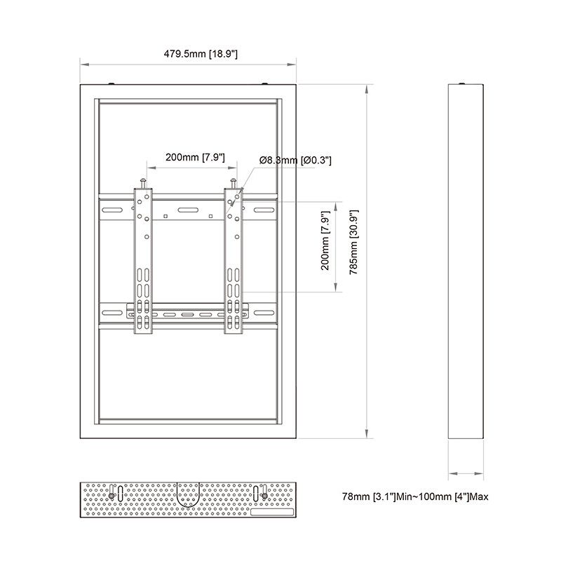 Light Gray Multibrackets M Pro Series - Enclosure 32" Wall Small Black