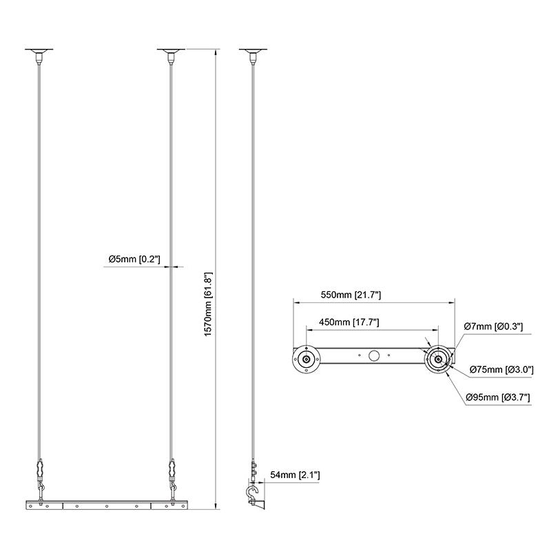Light Gray Multibrackets M Pro Series - 1500mm Wire Connecting Plate Medium