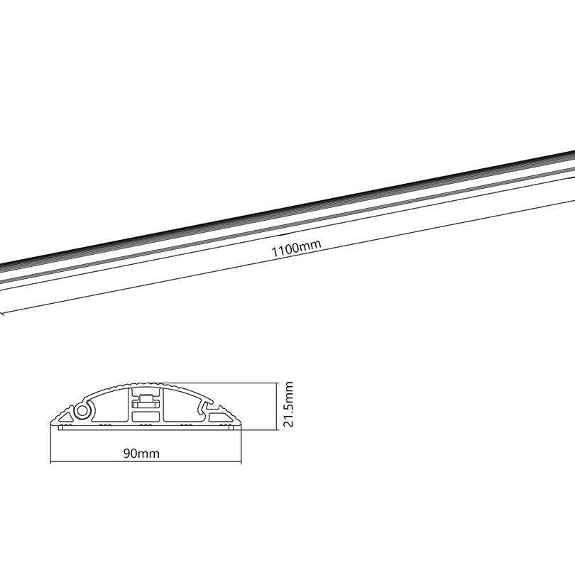 Dim Gray Multibrackets M Cable Cover Floor Aluminum - 139mm W - 1100mm L