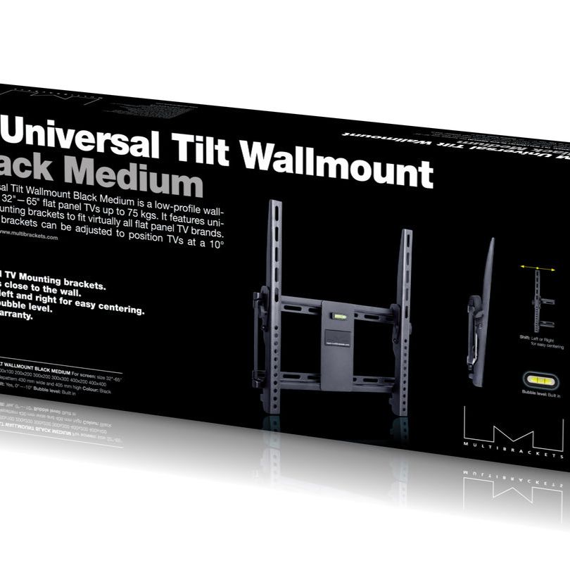 Gray Multibrackets M Universal Tilt Wallmount Black Medium