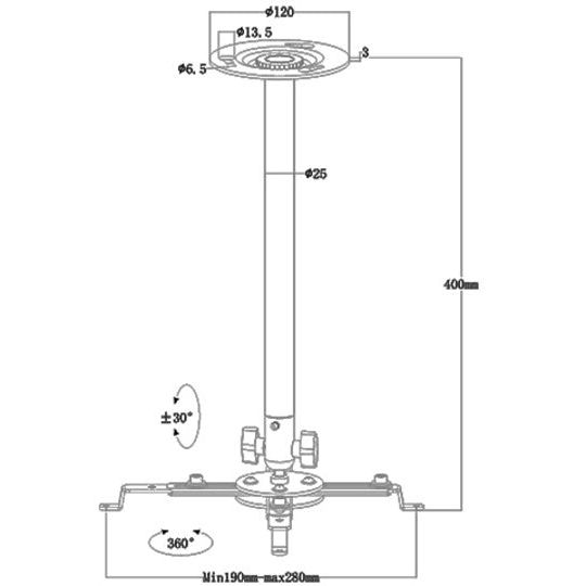 Gray Multibrackets M Universal Projector Ceilingmount III