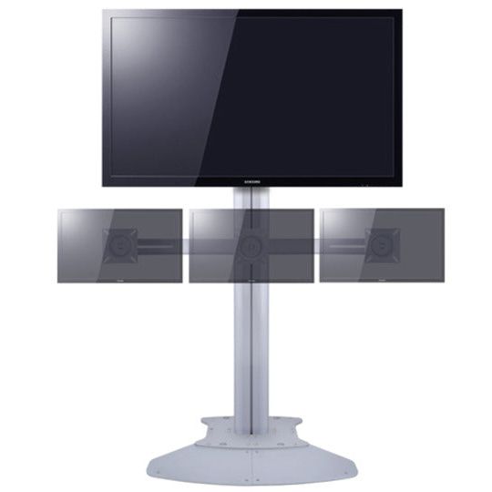 Dark Slate Gray Multibrackets M Public Display Stand Triple Screen Mount 10"-24" Black