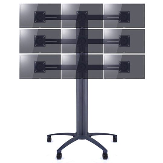 Dim Gray Multibrackets M Public Display Stand Triple Screen Mount 10"-24" Black