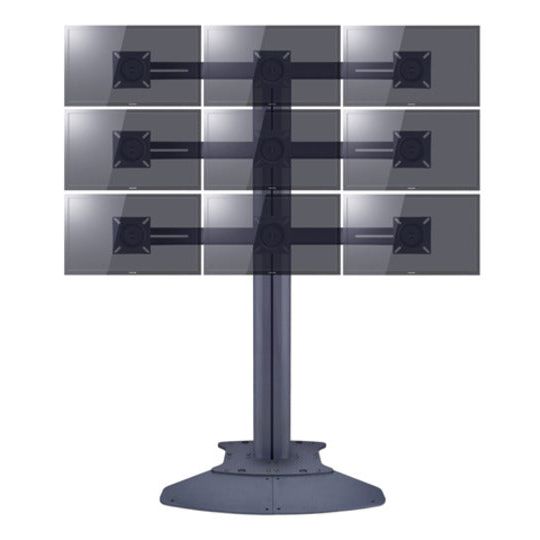 Dim Gray Multibrackets M Public Display Stand Triple Screen Mount 10"-24" Black