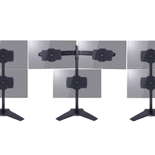 Light Slate Gray Multibrackets M Desktopmount Single / Dual / Triple Stand 46cm Pipe