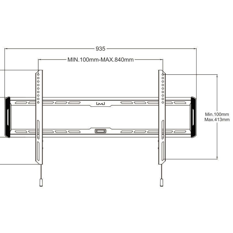 Dark Slate Gray Multibrackets M Universal Wallmount Fixed Large Black