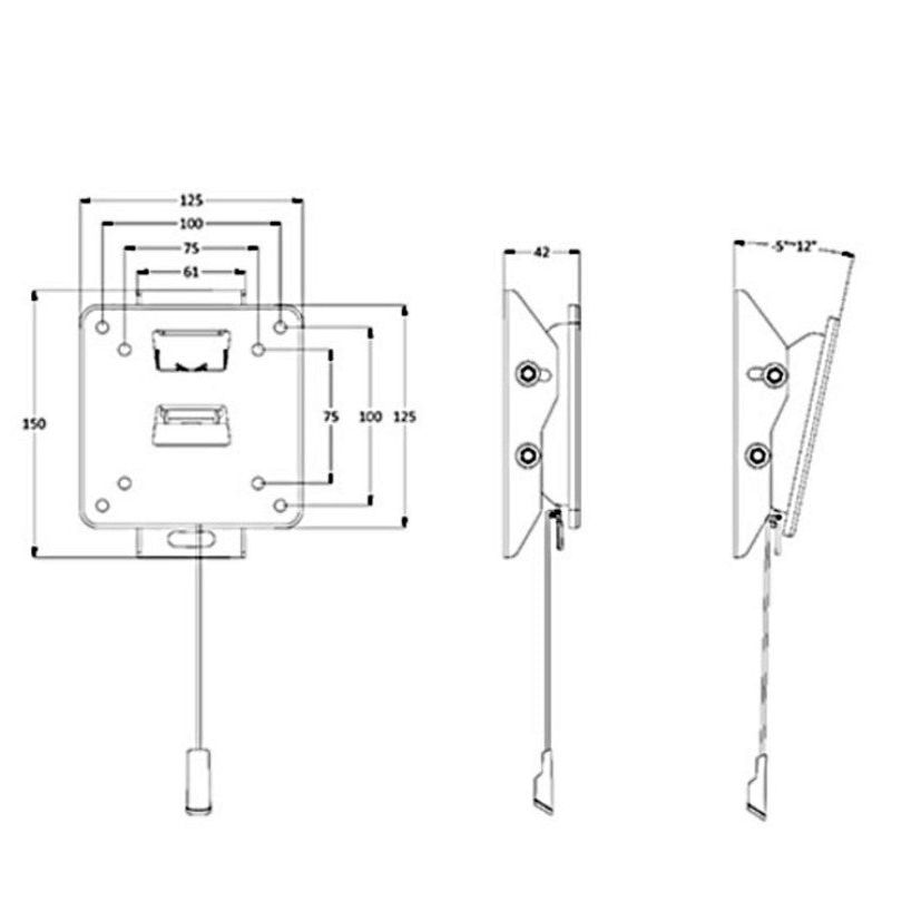 Light Gray Multibrackets M VESA Wallmount Tilt 75/100