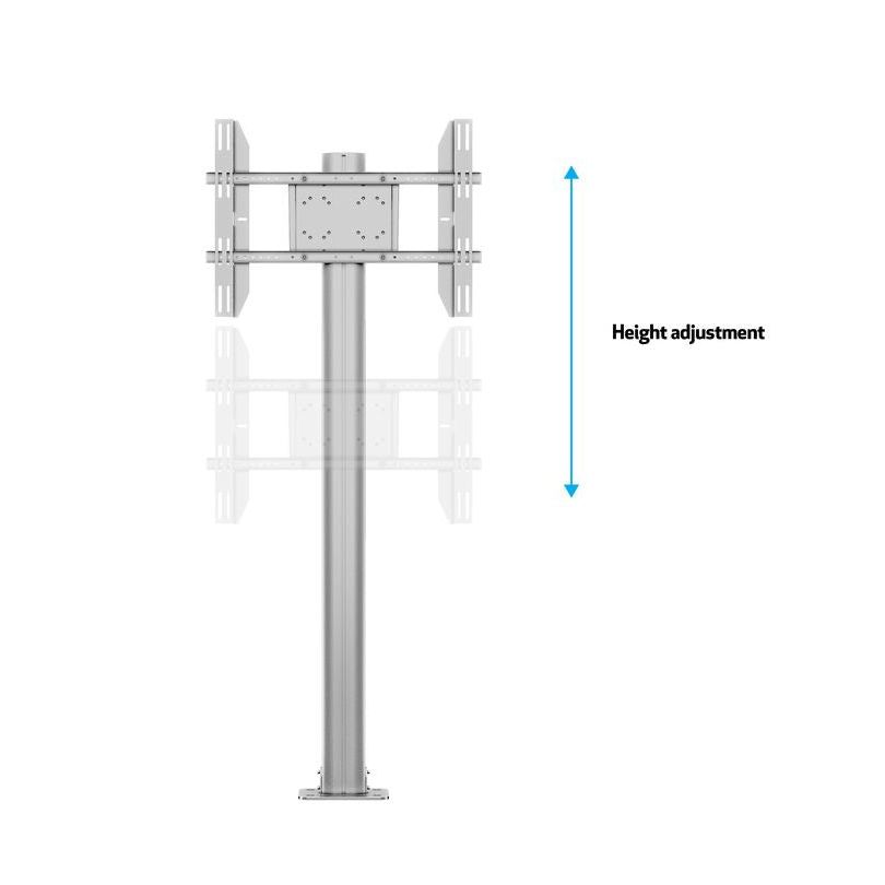 Light Gray Multibrackets M Display Stand 180 Single Silver w. Floormount