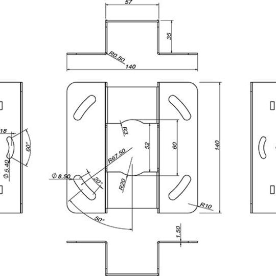 Light Slate Gray Multibrackets M Universal Projector Ceiling Mount 900-1600 with Finetune
