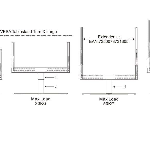 Light Gray Multibrackets M VESA Tablestand Turn Black X Large MAX 800x400
