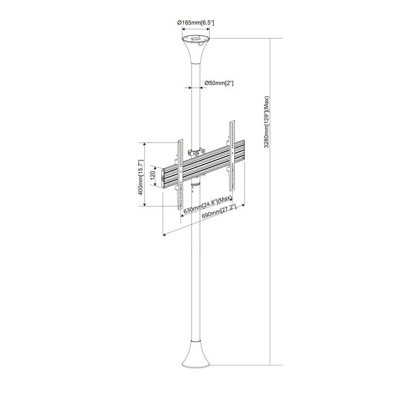Light Gray Multibrackets M Floor to Ceiling Mount Pro MBFC1U
