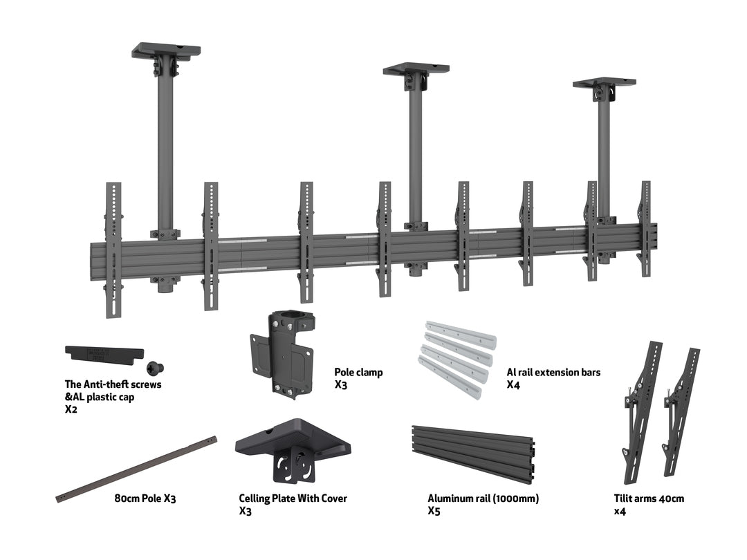 Dim Gray Multibrackets M Menu Board Mount Pro MBC4X1U