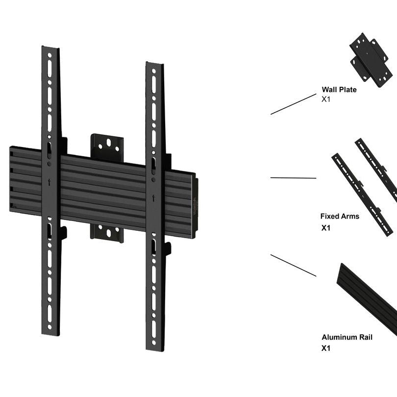 Dark Slate Gray Multibrackets M Wallmount Pro MBSTH1UP 200x600 Fixed Black