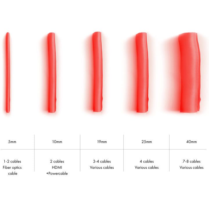Misty Rose Multibrackets M Universal Cable Sock Self Wrapping 40mm Red 25m