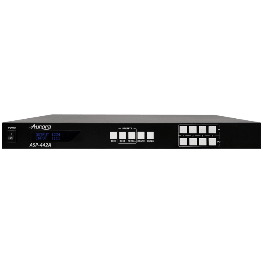 Black Aurora Multimedia ASP-442A 4x4 HDMI 2.0A Matrix 4K60Hz UHD