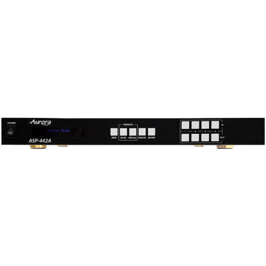 Light Gray Aurora Multimedia ASP-442A 4x4 HDMI 2.0A Matrix 4K60Hz UHD