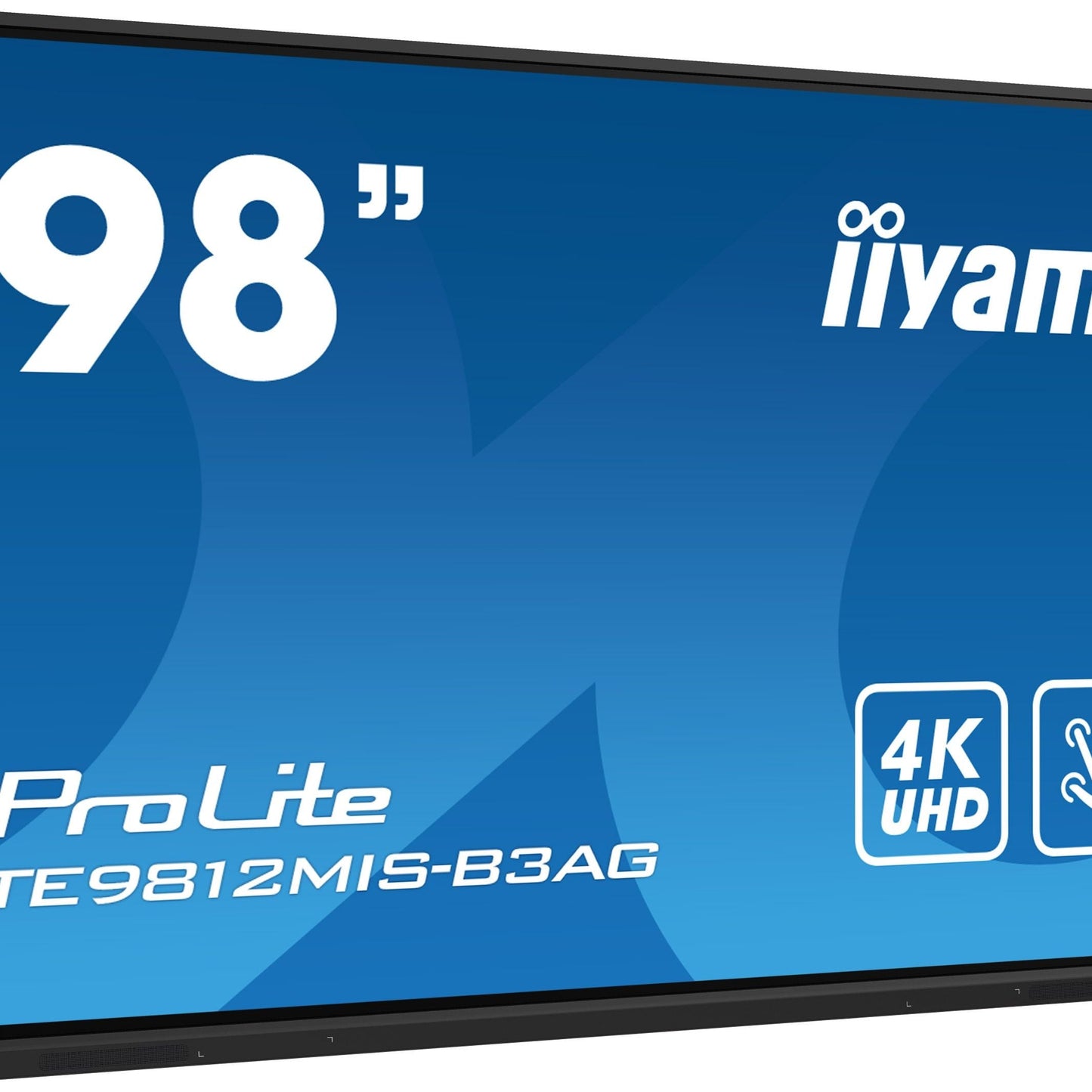 Steel Blue iiyama TE9812MIS-B3AG Signage Display Kiosk design 2.49 m (98") LCD Wi-Fi 400 cd/m² 4K Ultra HD Black Touchscreen Built-in processor Android 11 24/7