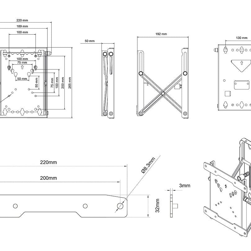 Gray Multibrackets M Public Video Wall Mount Push X Small 200