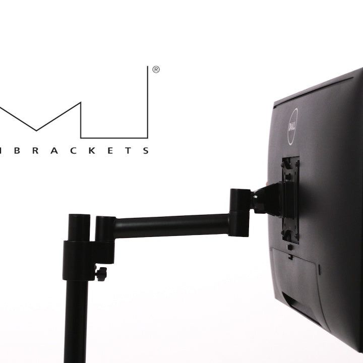 White Smoke Multibrackets M VESA Deskmount Officeline Single I Black