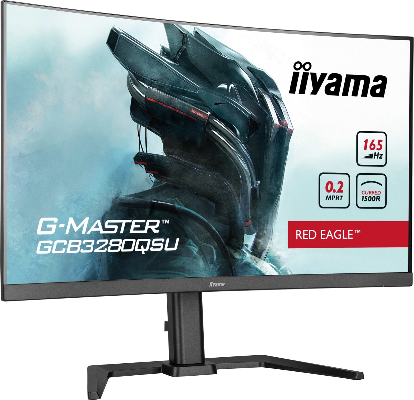 Dark Slate Gray iiyama G-MASTER Red Eagle GCB3280QSU-B1 32" 1500R 165Hz Curved Gaming Monitor
