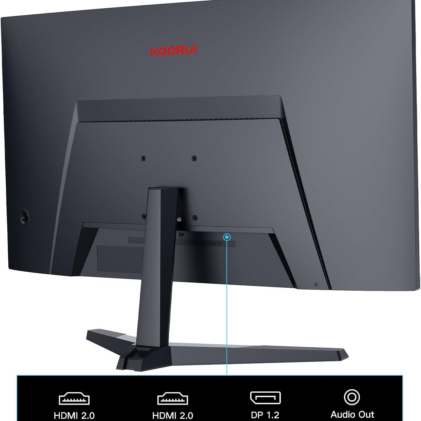 Dim Gray Koorui 24E6CA 24" Curved VA 165Hz 1ms FHD 1500R Gaming Monitor