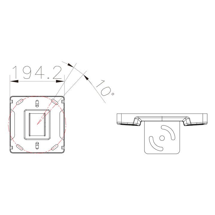 Dark Slate Gray Multibrackets M Pro Series - Ceiling Plate with Plastic Cover Black