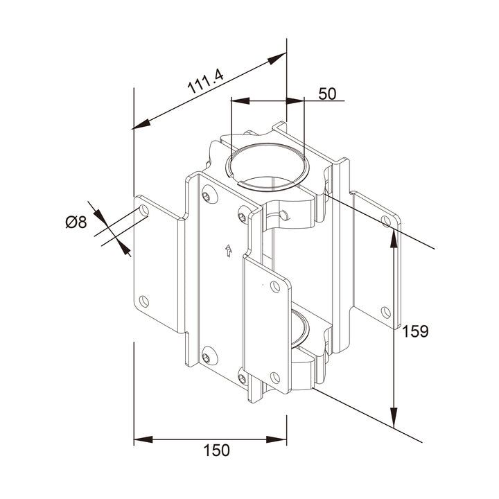 Light Gray Multibrackets M Pro Series - Dual Pole Clamp
