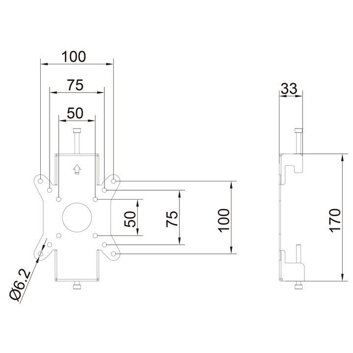 Lavender Multibrackets M Pro Series - Monitor Mount Fixed Pro 50/75/100