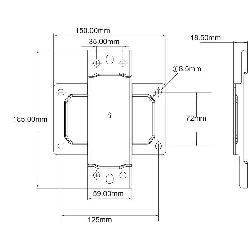 Light Gray Multibrackets M Pro Series - Pole Clamp Plate