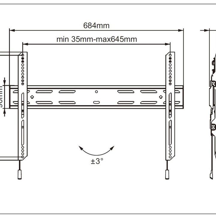 Black Multibrackets M Universal Wallmount Outdoor Fixed 600 MAX