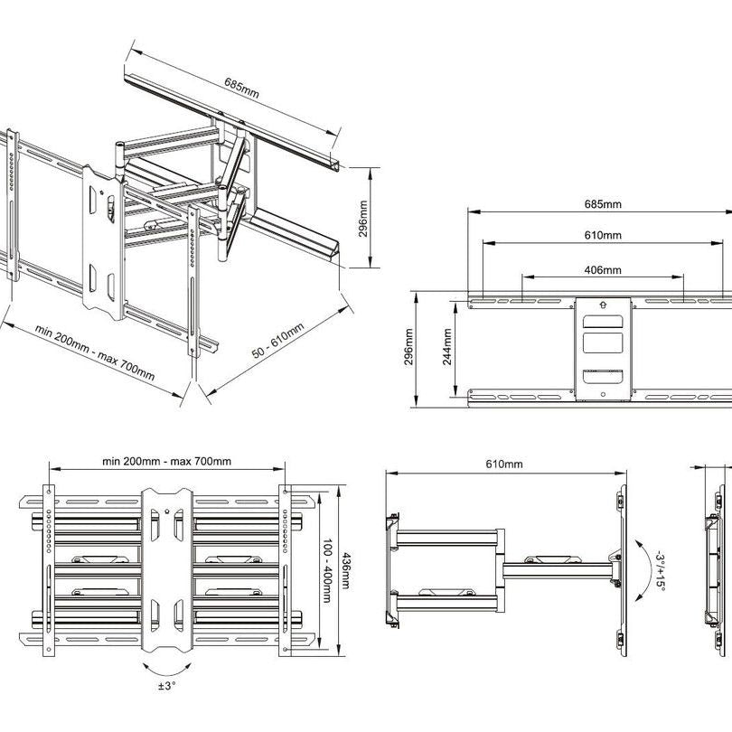 Lavender Multibrackets M VESA Dual Flexarm Outdoor 55"-80"