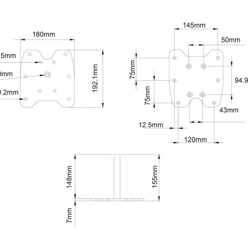 Lavender Multibrackets M Pro Series - Bolt Down Floor Plate