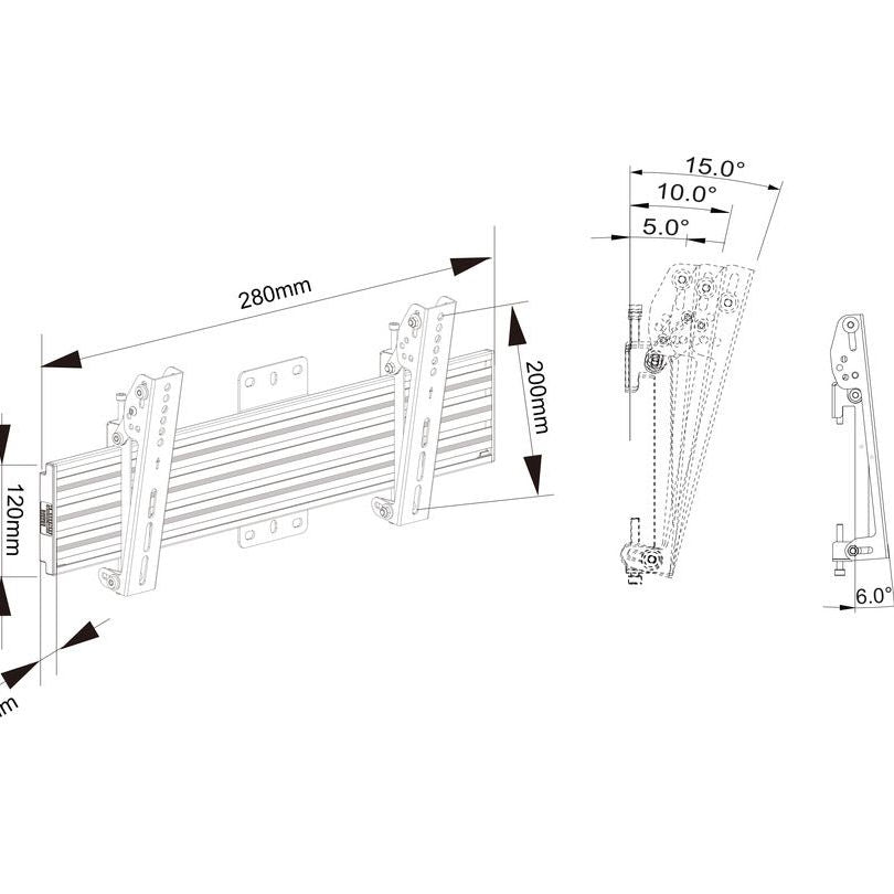 Lavender Multibrackets M Wallmount Pro MBW1U Tilt 200 Black