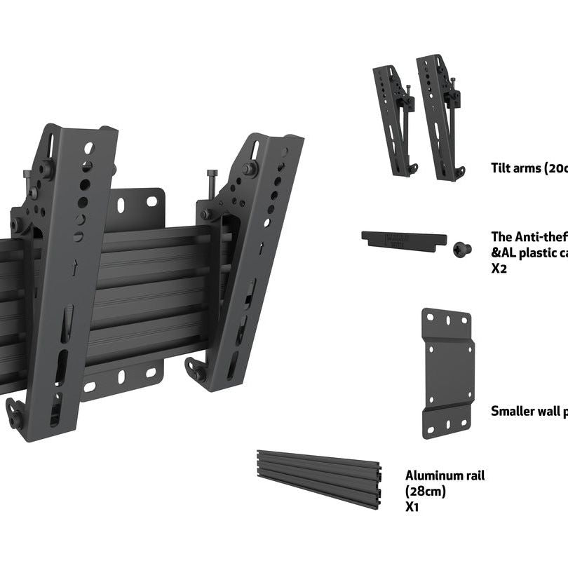 Dark Slate Gray Multibrackets M Wallmount Pro MBW1U Tilt 200 Black
