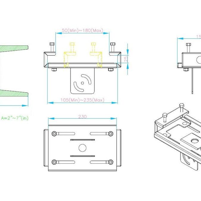 White Smoke Multibrackets M Pro Series - I-Beam Clamp