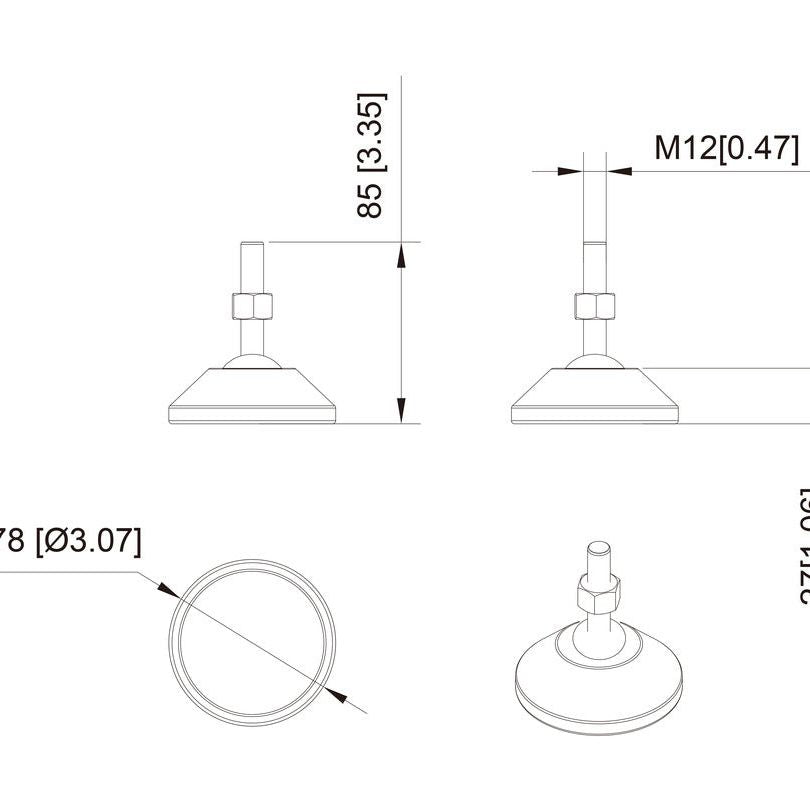 Light Gray Multibrackets M Pro Series - Adjustable Feet Pro