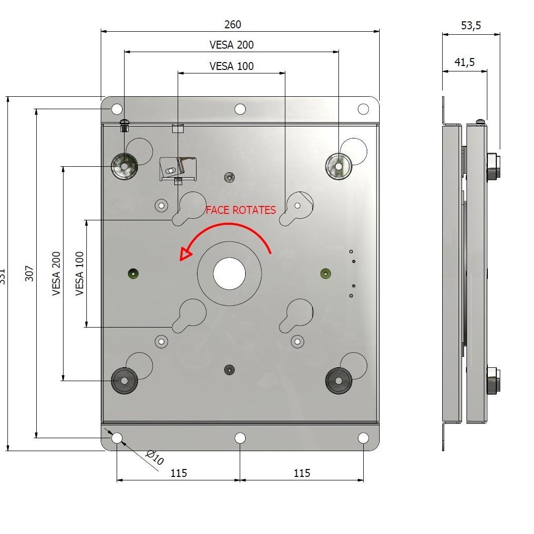 Gray Multibrackets M VESA Wallmount Flip 100/200