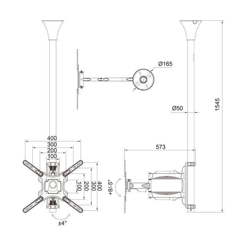 Light Gray Multibrackets M Ceiling Mount Pro MBC1F