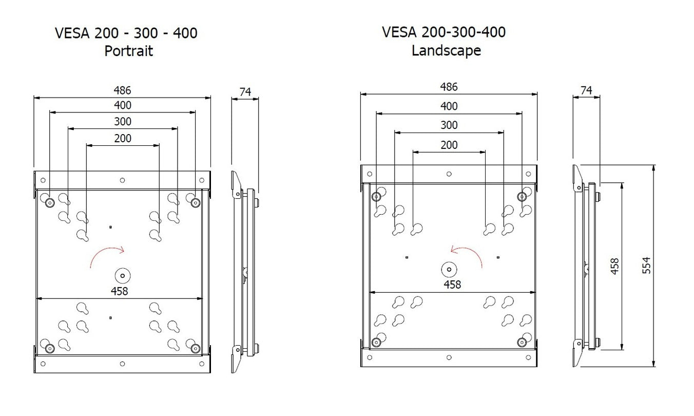 Dark Slate Gray Multibrackets M VESA Wallmount Flip 200/300/400