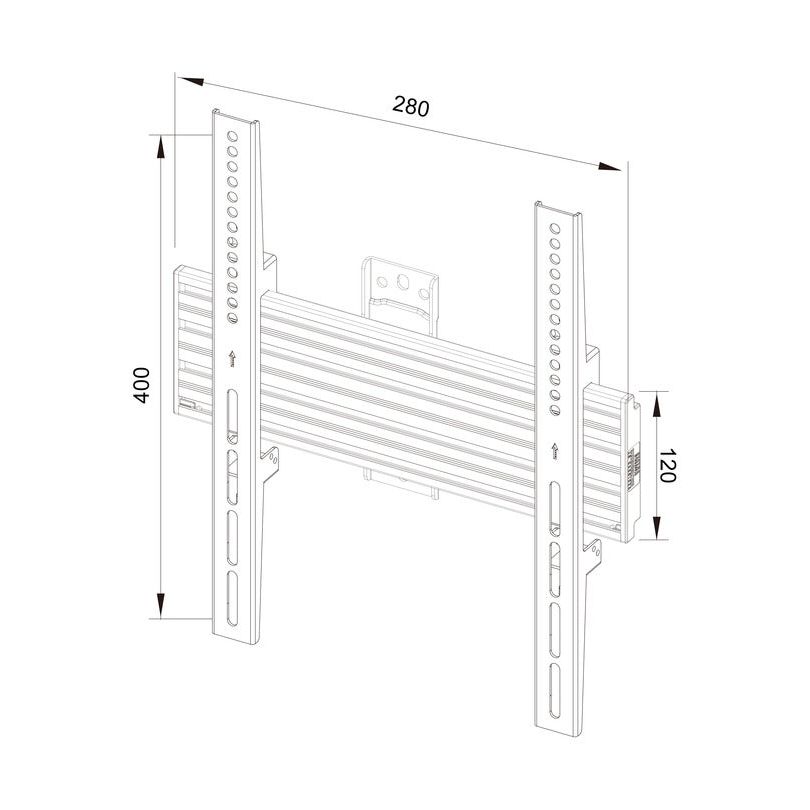 Light Gray Multibrackets M Wallmount Pro MBSTH1UP 200x400 Fixed Black