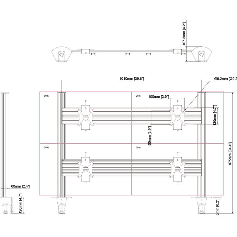 Light Gray Multibrackets M Pro Series - Monitorstand Column 75cm