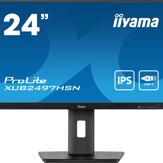 Dark Cyan iiyama ProLite XUB2497HSN-B2 24" Full HD LED Desktop Monitor with USB-C Hub & RJ45 Port