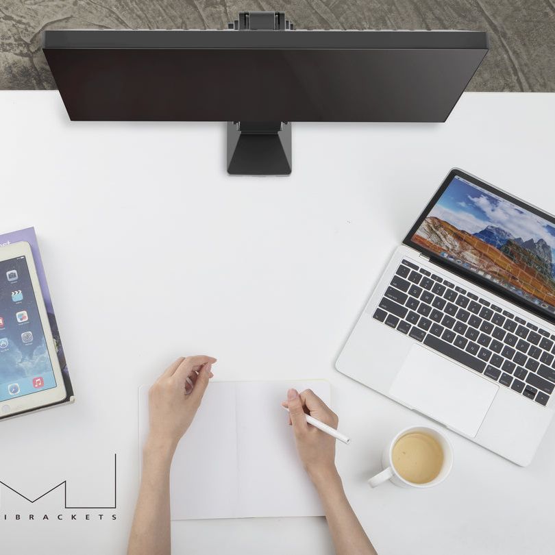Light Gray Multibrackets M Deskmount Slim Basic Single
