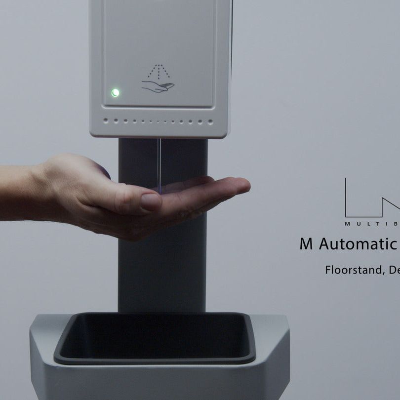 Dark Gray Multibrackets M Automatic Hand Sanitizer Floorstand