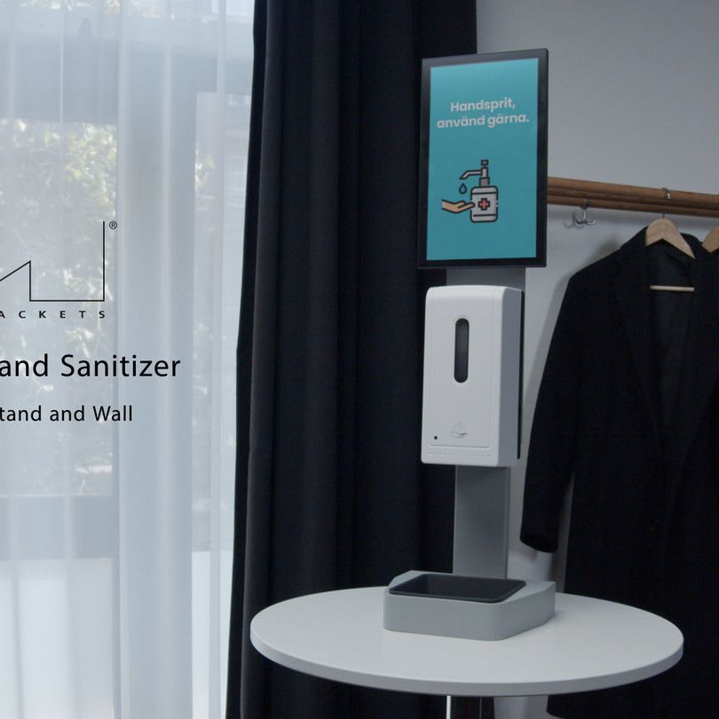 Dark Gray Multibrackets M Automatic Hand Sanitizer Floorstand