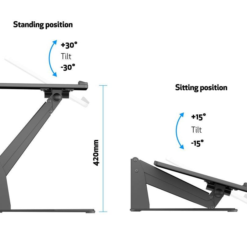 Dim Gray Multibrackets M Laptop Workstation Black